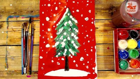 Снеговик красками