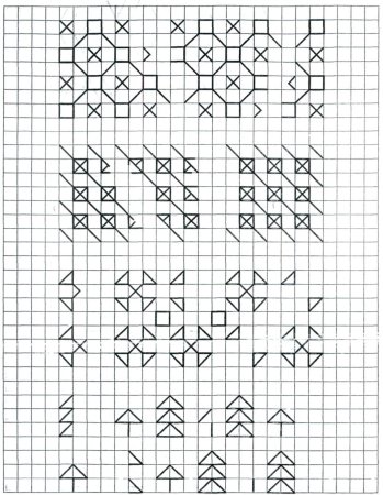 Узоры по клеточкам в тетради