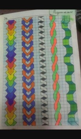 Косичка на тетради в клетку