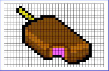 Рисунки по клеткам лёгкие еда