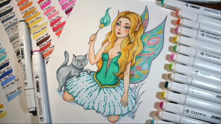 Закат маркерами для скетчинга