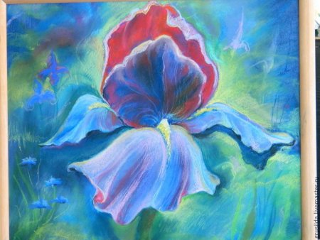 Цветы масляными мелками