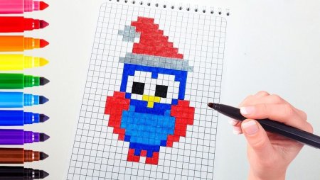 Рисунки по клеточкам радужные