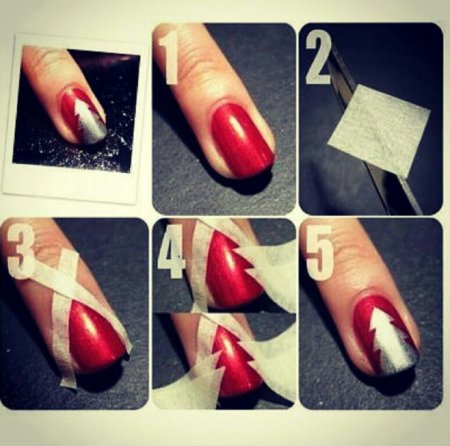 Несложный маникюр на новый год