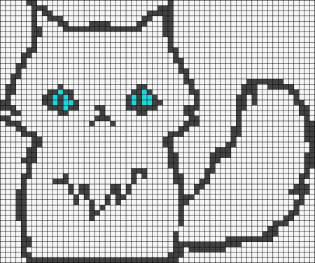 Рисование по клеточкам кот