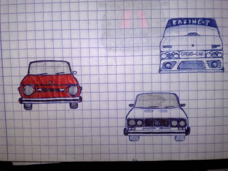 ВАЗ 2106 рисунок спереди по клеточкам