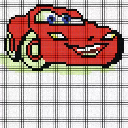 Молния Маккуин по клеточкам