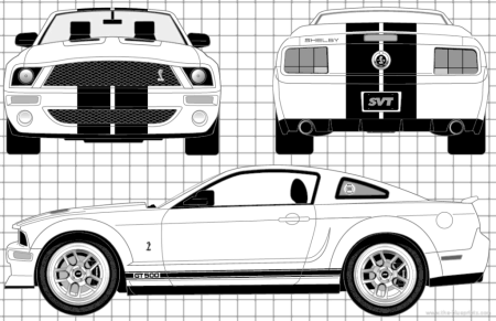 Ford Mustang Shelby gt500 чертеж