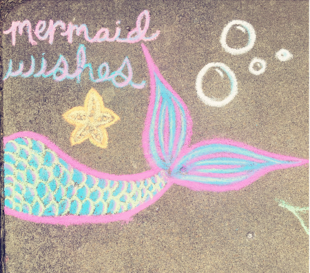 Рисунки на асфальте белым мелом