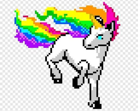 Рисование по клеточкам Единорог