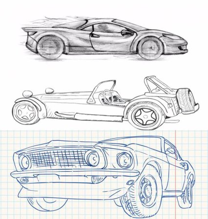 Рисунок автомобиля карандашом