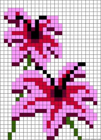 Рисование по клеточкам цветы