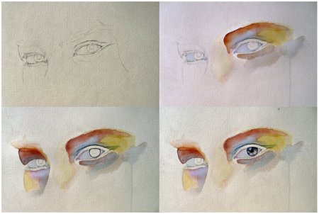 Поэтапное рисование акварелью