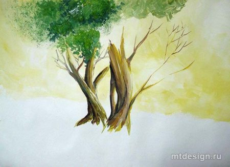 Пейзаж акварелью