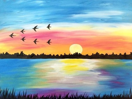 Рисунки красками легкие