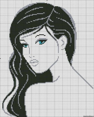 Вышивка лицо девушки