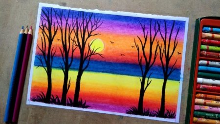 Птицы пастелью сухой