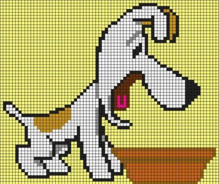 Рисунки по клеткам собака