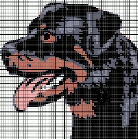 Рисование по клеточкам собака