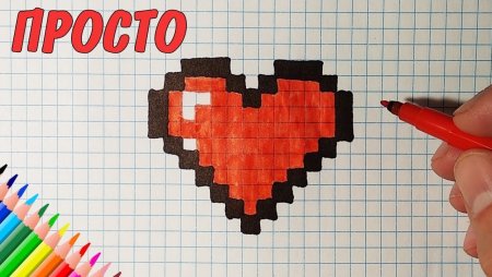 Рисование по клеточкам сердце