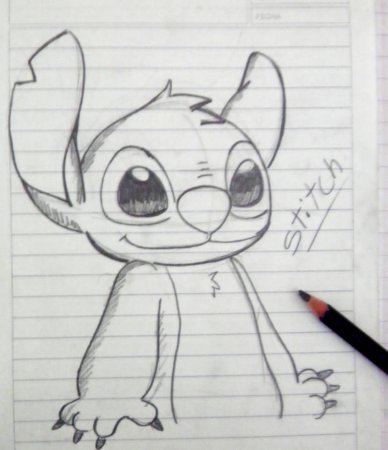 Стич рисунки для срисовки легкие