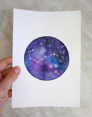 Космос цветными карандашами