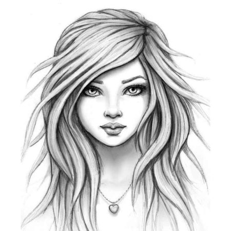 Очень красивая девушка рисунок