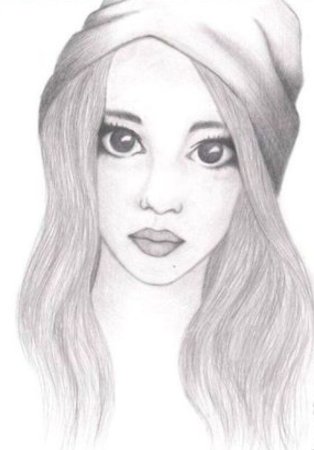 Рисунки для срисовки девочек красиво и лёгко