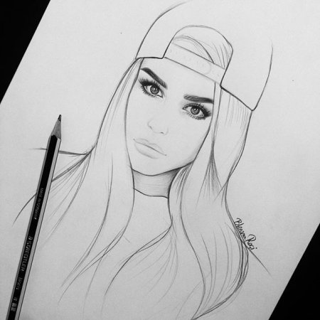 Рисунок девочки карандашом