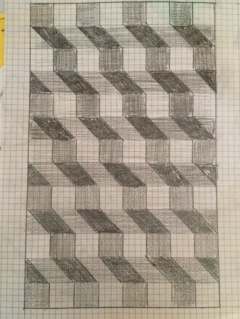 Узоры в тетради в клетку иллюзия