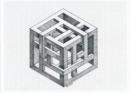 Объемные рисунки по клеткам