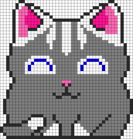 Рисование по клеточкам кошка