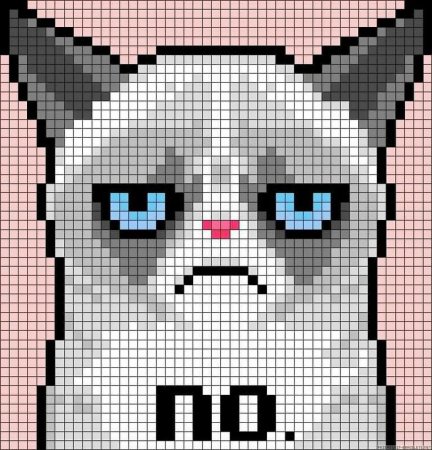 Рисование по клеткам котенок