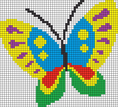 Бабочка по клеточкам