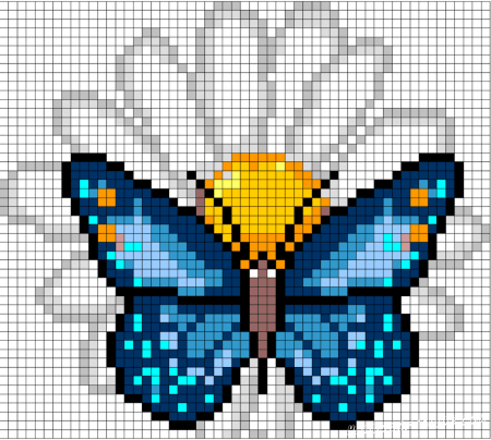 Рисование по клеточкам бабочка