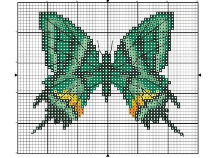 Схема вышивки бабочки