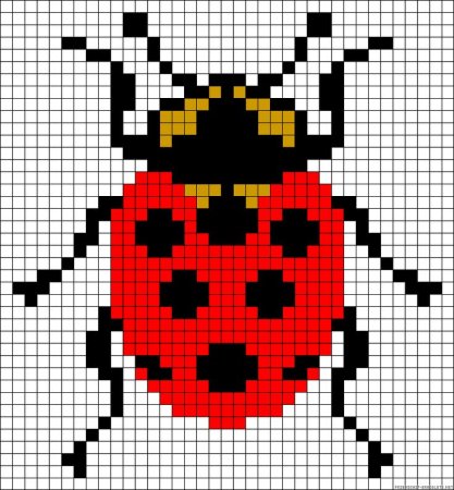 Божья коровка по клеткам