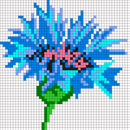 Вышивка крестом васильки