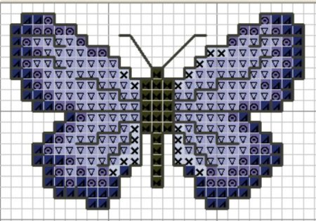 Плетение бабочки крестиком