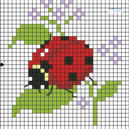 Схема вышивки крестом Божья коровка