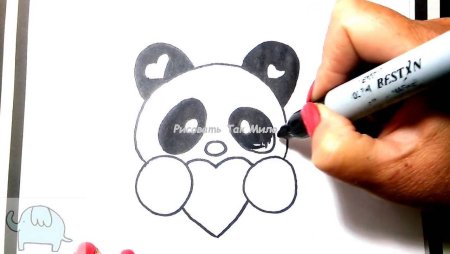 Нарисовать панду легко поэтапно