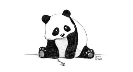 Новогодняя Панда рисунок для срисовки