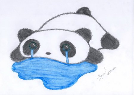 Панда карандашом