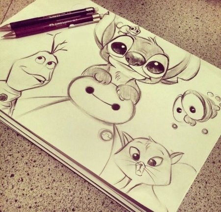 Милые рисунки для срисовки в скетчбук