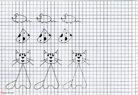 Рисование в клеточку в тетради