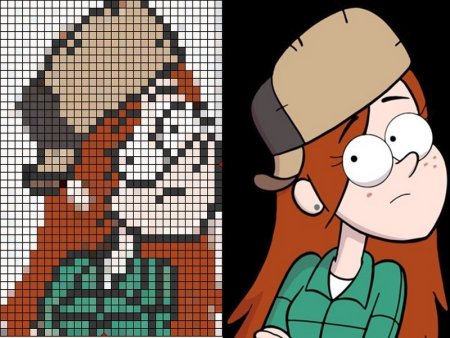 Гравити Фолз Диппер по клеточкам