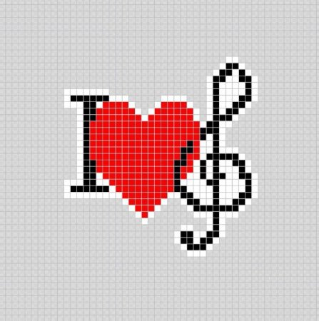 Сердечко по клеточкам