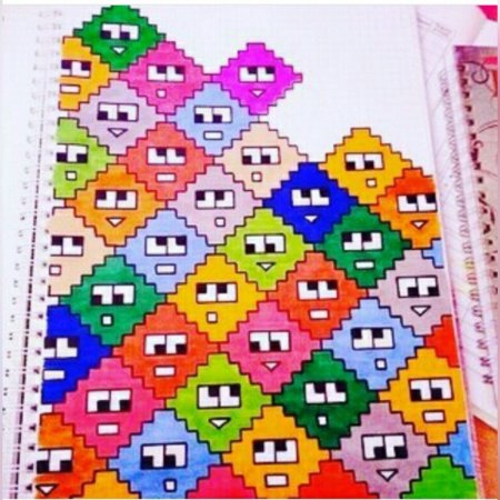 Рисунки по клеточкам для личного дневника