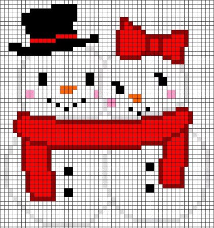 Рисунки по клеточкам новогодние