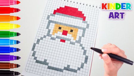 Рисунки по клеточкам новогодние лёгкие